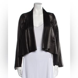 Rozae Nicholas Brown  Leather Evening Jacket Size Small